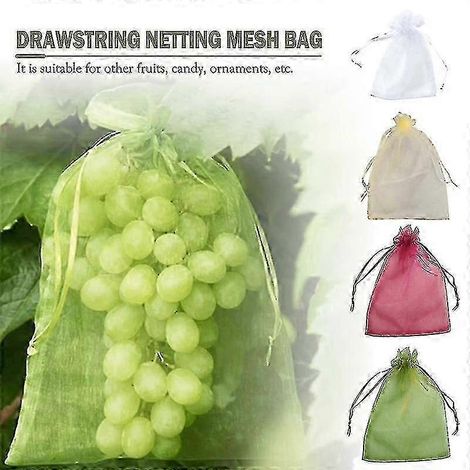 Sacs de protection en organza pour raisins 2025 avec cordon de serrage - Housses anti-insectes pour kiwis, pêches et poires (1/5)