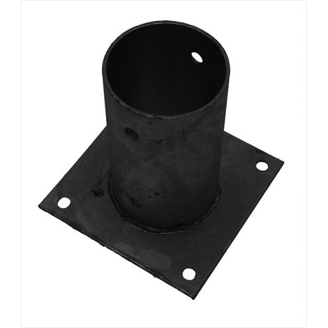 Runder Pfostenträger Schwarz auf Platte Ø8,1 x 15 cm – pro Stück (1/2)