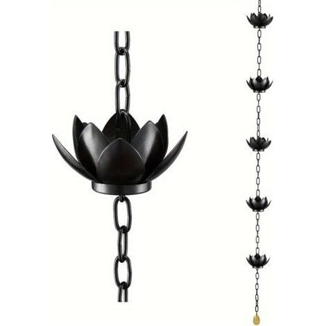 Chaîne de pluie, chaîne de réception de pluie Lotus pour gouttières extérieures, coupes de chaîne de pluie pour remplacer la descente de gouttière, détourner l'eau