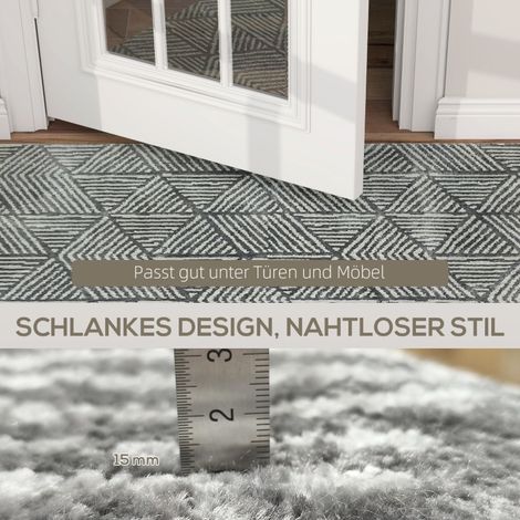 Tapis de salon design lavable antidérapant gris anthracite 150x80 cm, moelleux et facile d'entretien, idéal pour séjour moderne, lot de 1 pièce. (1/5)