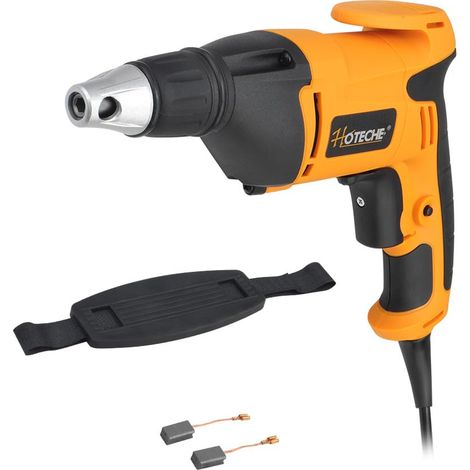 Visseuse pour cloison sèche 520 W - 230 V 50 Hz - 0-4500 tr/min - Mandrin de serrage 6 mm - Couple 8 NM - Jaune/noir - Accessoires inclus (1/5)