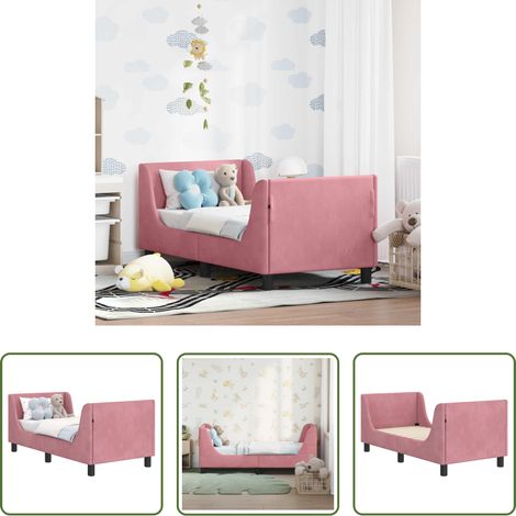 Cadre de lit moderne - Cadre de lit pour tout-petit avec tête de lit Rose 70 x 140 cm (1/5)