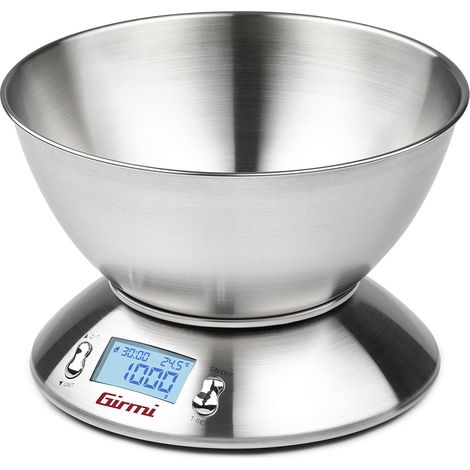 BILANCIA DIGITALE CUCINA PS85 INOX GIRMI  KG 5/GR 1 + CIOTOLA 2XAAA NON INCLUSE