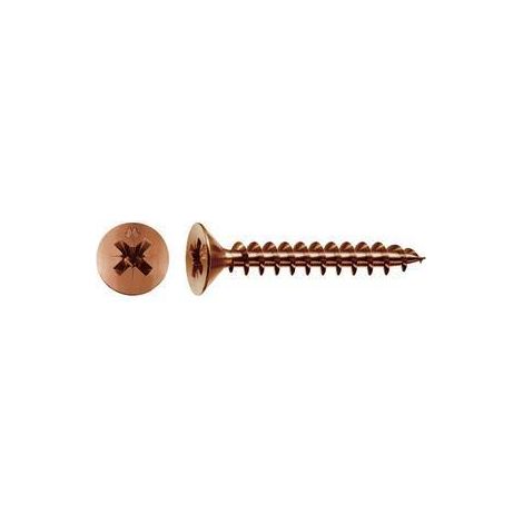 Vite truciolare testa svasata piana 3,5x 12mm bronzata panelvit. Prezzo per 100 pezzi.