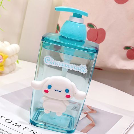 Flacon distributeur pompe transparent pour shampooing, gel douche, lotion mains - personnage mignon Cinnamoroll, usage domestique, bouteille de voyage. (1/5)