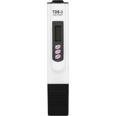 TDS Wasserqualitätstester Thermometer 2 in 1 Set, tragbarer TDS-Tester mit LCD-Display 0-9990 PPM Messbereich, digitales TDS-Messgerät für Trinkwasser, Aquarien und Schwimmbäder (weiß)