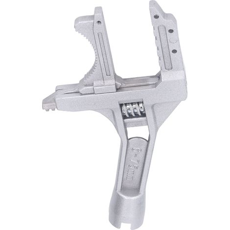 Großer, rutschfester, multifunktionaler Klempnerschlüssel aus Aluminiumlegierung für enge Stellen, Waschbecken und Rohre. (1/5)