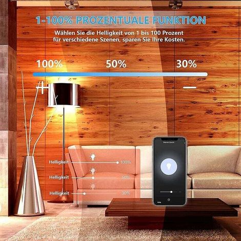 Dimmerschalter, WLAN-Lichtdimmer mit Prozent- und Timerfunktion, WLAN-Sprachsteuerung per App, Einbauleuchtendimmer (1/3)