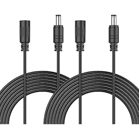 2-Pack 3 Meter DC Verlängerungskabel 5,5 mm x 2,1 mm, Universal DC 12 Volt Netzteil Verlängerungskabel für Überwachungskameras, LED Streifen, CCTV-IP Überwachung, DC12 Volt Netzteil oder Ladegerät (1/5)