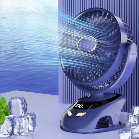 Ventilateur - Pince Fixation - Oscillation Automatique - Veilleuse Intégrée - Batterie 6000 mAh - Silencieux - Portable (1/5)