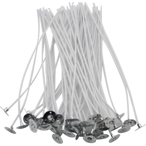 Kerzenherstellungsset mit 50 vorgewachsten Baumwolldochten, 10 cm (4 Zoll), lange Brenndauer. (1/5)