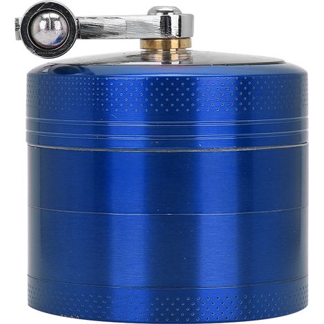 Broyeur à herbes 4 parties 55mm en alliage de zinc, moulin manuel avec couvercle magnétique bleu, outil de concassage pour épices et tabac (1/5)