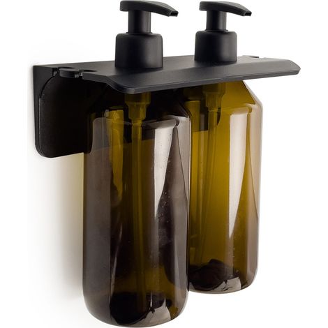 Porta Dispenser Doppio Con Bottiglie Ambra/Nero Opaco  Grouper (1/2)