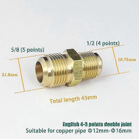 Raccords réducteurs à diamètre égal 25-26, diamètre extérieur évasé : 1/4", 5/16", 3/8", 1/2", 5/8", 3/4", 7/8", raccords de tuyauterie en laiton conformes à la norme SAE pour la climatisation A11 (1/5)