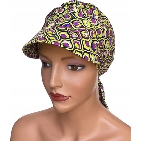 Turbante Tess con visiera 366 sciarpa in viscosa stropicciata anche dopo la chemioterapia (1/5)