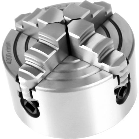 Accessoires pour tours à métaux : mandrin à 4 mors indépendants et réversibles K72-80 de 3 pouces. (1/5)