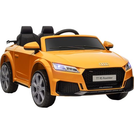 Kids Licensed Audi TT RS Ride-On Car 12V Battery w/ Remote Suspension Headlights and MP3 Player 3km/h Yellow