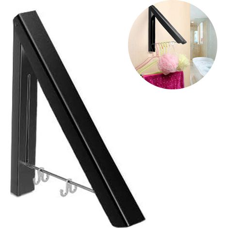 Étendoir à linge rétractable pour la maison - Séchoir à linge mural pliable pour buanderie et rangement de placard, en aluminium, installation facile