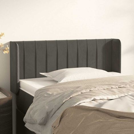 vidaXL Cabecero de terciopelo gris oscuro 93x16x78/88 cm (1/5)