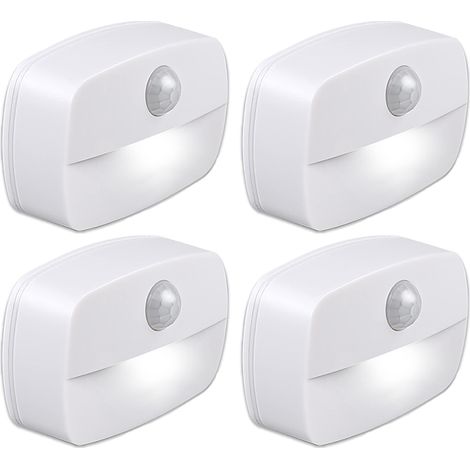 Veilleuse LED à détecteur de mouvement pour usage intérieur, lampe murale adhésive pour hall, escaliers, salle de bain, placard, chambre à coucher, batterie non incluse (1/5)