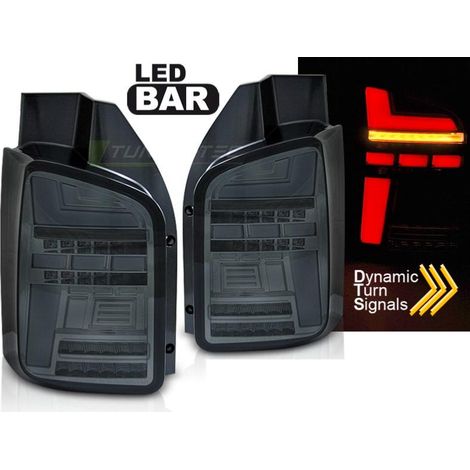 Paire de feux VW T5 10-15 FULL LED BAR DYN Fume (1/5)