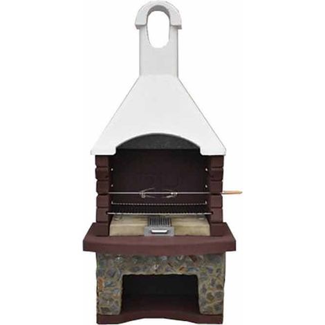Mussalla Masonry Barbeque - Fire Clay/Fire Bricks/Slate - L76 x W114 x H208 cm - Multi