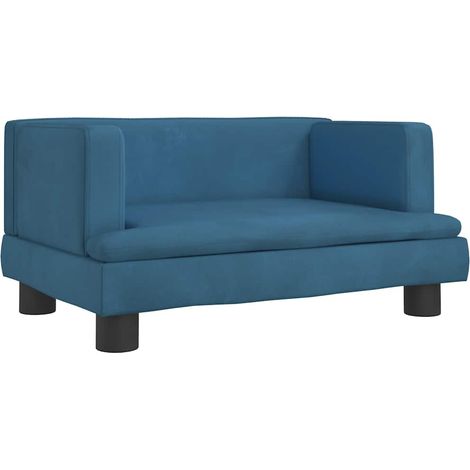 Kinder-Couch blau 60x40x30 cm Velours (1/5)