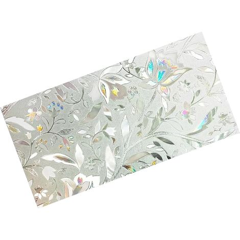 Film adhésif statique pour fenêtre, motif tulipe 3D, 60 x 300 cm, pour préserver l'intimité à domicile ou au bureau. (1/5)