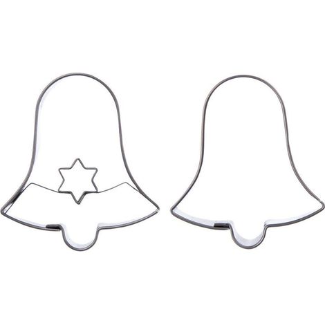 Emporte-pièces en acier en forme de cloche, emporte-pièces en pain d'épice, lot de 2