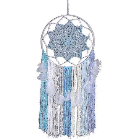 Boho-Traumfänger mit Feder, handgefertigter Traumfänger, Wandbehang