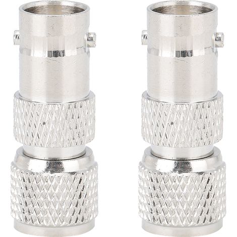 Adaptateur coaxial (lot de 2) avec contact en laiton nickelé, connecteur BNC femelle vers mini connecteur RF UHF