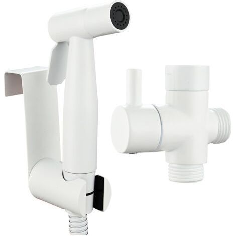 Stainless Steel Toilet Hand Shower Complete Toilet Hygiene Kit with 1.5m Hose for Toilets, White Z-V-D (1/5)