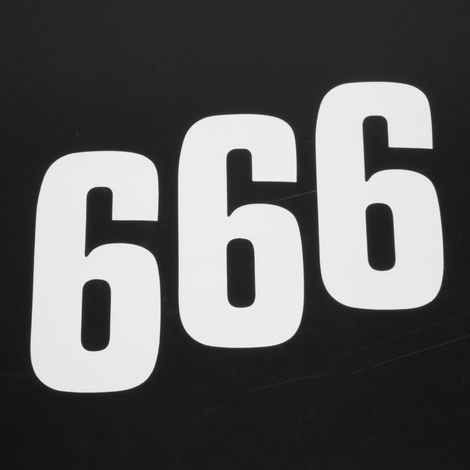 Aufkleber Lot Sticker Rennnummer Zahl sechs 6 weiß 160x75mm für