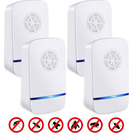 Ultrasonic Pest Repeller, 4-Pack Electronic Mosquito Plug-In Insect Repellent for Indoor Use, Pest Repeller for Cockroaches, Mice (1/5)