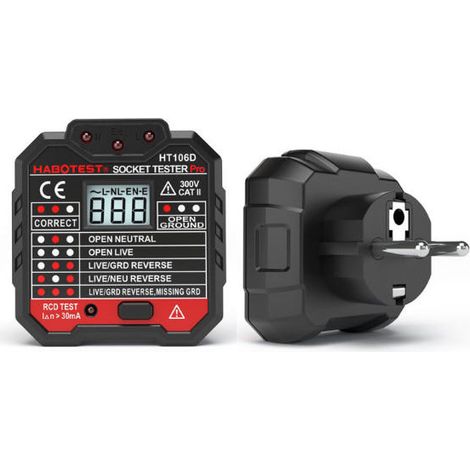 Testeur de prise, testeur de prise de courant, détecteur de tension de polarité de circuit (1/5)