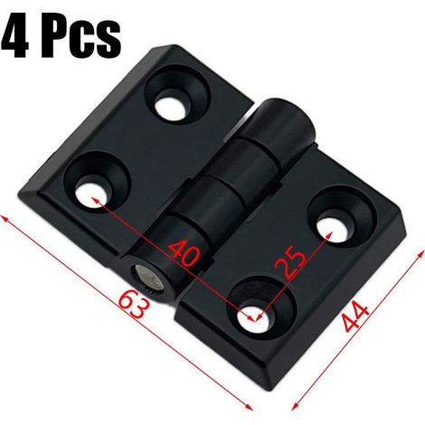 Hinge - Zinc Alloy - For Aluminum Profiles 3030 3040 4040 - Black - 4 Pieces (1/5)
