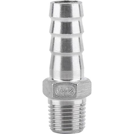 Edelstahl-Rohrverschraubung mit Außengewinde, Schlauchanschluss (1/4" x 12 mm)