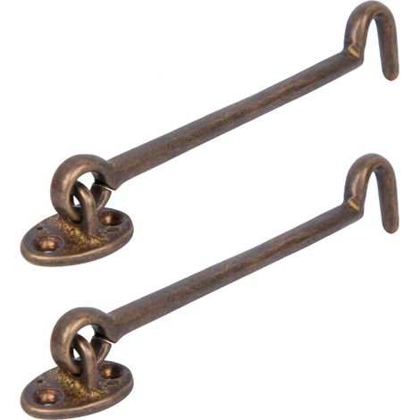Crochet de Confidentialité en Laiton Doré, Loquet de Porte Solide Et Robuste de 6,7 Pouces, Crochet de Porte épais, Crochet de Cabine Et Loquet à œil (Laiton2Pcs)