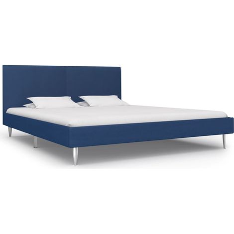 Bettgestell Blau Stoff 180 x 200 cm