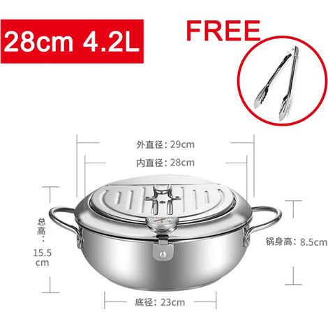 Friteuse miniature (28 cm, 4,2 L), économique en huile, avec cuve de friture à température contrôlée. (1/5)