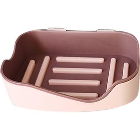 Porte-Savon Murale en Plastique - Plateau de Drainage Léger Rose - Adhésif, 33g - Organisation Salle de Bain [Accessoires Salle de Bain] (1/5)