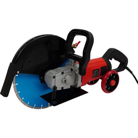 HAUTOUR Scie à béton électrique 3500 W - Diamètre du disque : 350 mm - Profondeur de coupe : 135 mm - 3800 tr/min - Avec pompe à eau, ensemble de taille-pierre pour briques et ciment (1/5)