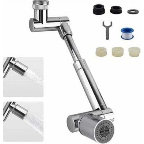 Universal 1440° Faucet Extension, 2 Water Outlet Modes, Multifunctional Kitchen Faucet with Anti-Splash Filter, Swivel Faucet Extension for Bathroom Sink (1/4)