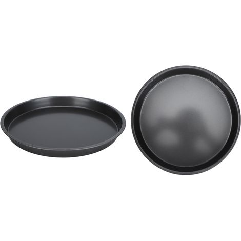 Lot de 2 moules à pizza antiadhésifs profonds en acier au carbone épais pour la cuisine et la pâtisserie, 25 cm (10 pouces). (1/5)