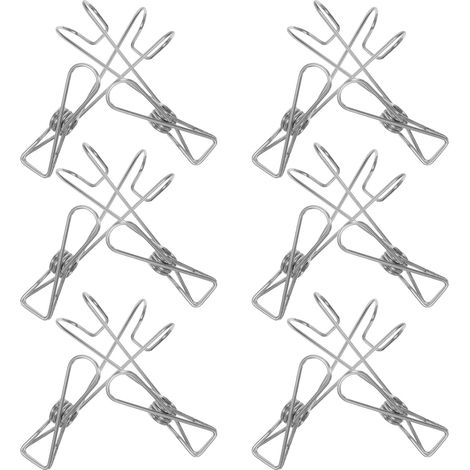 Crochets pour serviettes et peignoirs, acier inoxydable doré, lot de 12, support porte douche, (1/5)