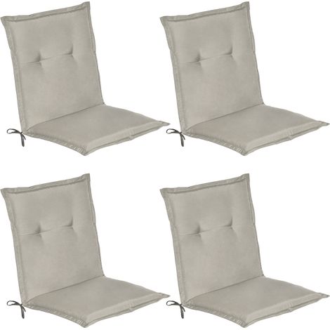 Beautissu Loft NL - Set de 4 Cojines para sillas de balcón o Asiento Exterior con Respaldo Bajo - 100x50x6 cm - Placas compactas de gomaespuma	Gris claro