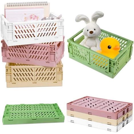 Boite Rangement - Pliable - 15 x 9.8 x 5.7 cm - Pour Fruits Jouets Petits Objets - Lot de 4 (1/4)