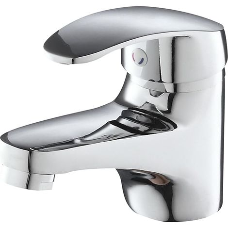 Mitigeur Lavabo Robinet Salle Bain Robinet Lavabo pour Salle de Bain Réglable à Chaud et à Froid Robinet Chromé, ERI-TAP-002 (1/5)