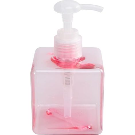 Sollbry Distributeur De Savon Liquide 250Ml Flacon Pompe Vide Rechargeable Carré Transparent Rose pour Lotion Shampooing Cosmétique Cuisine Salle De Bain (1/5)