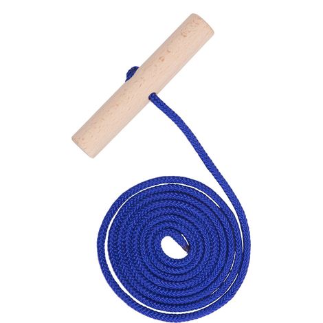 CLOINT Schlitten Zugseil mit Holz Griff - 160 cm - Zugleine in blau für Kinder Rodelschlitten und Bobs - für Davos Hörnerschlitten Klappschlitten